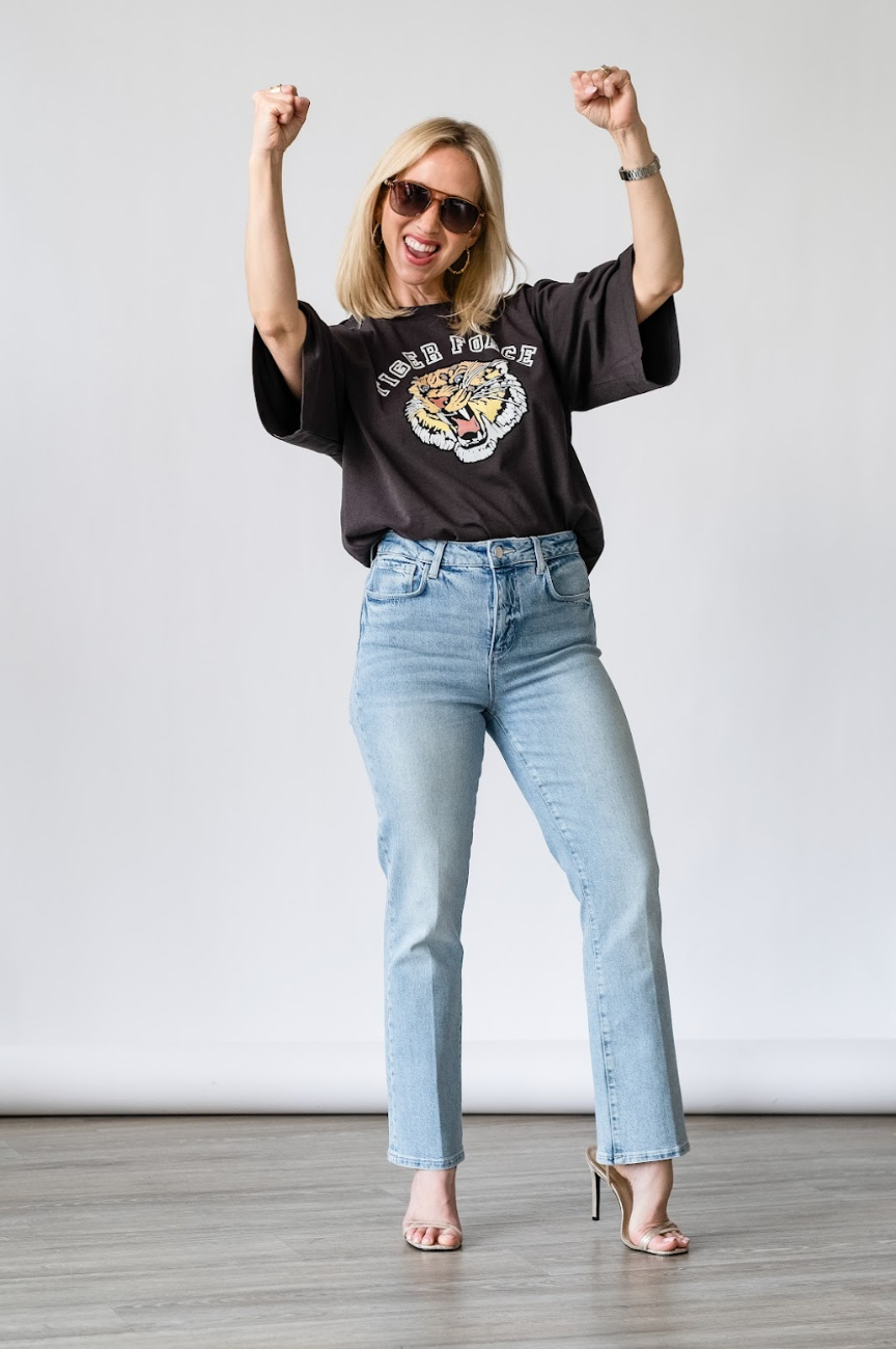 Tiger Force Tee in Cabone - Lukka Boutique