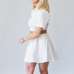The Flare Mini Dress in White - Lukka Boutique