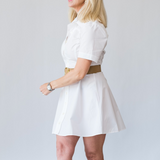 The Flare Mini Dress in White - Lukka Boutique