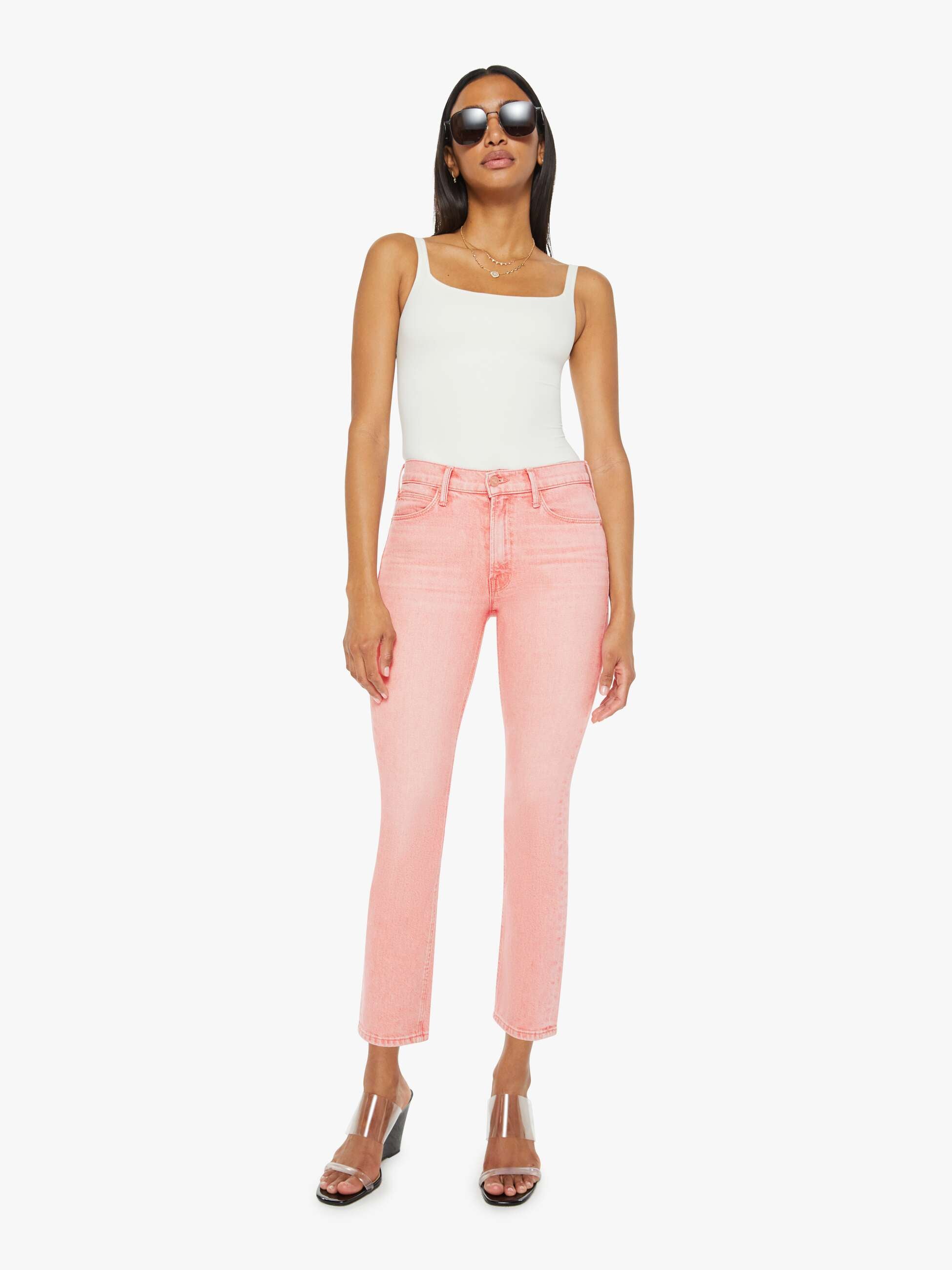 The Mid Rise Dazzler Ankle in Sunset Coral - Lukka Boutique