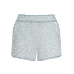 Ashley Fringe Short in Light Blue/Ivory Chevron - Lukka Boutique