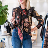 Chilli Blouse in Meadows Black