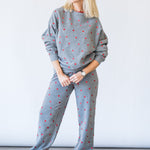 Devyn Oversized Sweatshirt in Red Love Hearts - Lukka Boutique