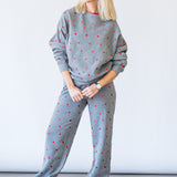 Devyn Oversized Sweatshirt in Red Love Hearts - Lukka Boutique