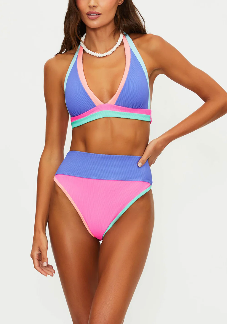 Emmy Swim Bottom in Sherbert Shores Colorblock - Lukka Boutique