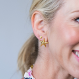Set of 3 Starfish Earrings in Gold