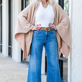 Knit Dolman Open Cardigan in Caramel
