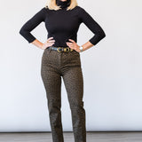 Le Sleek Straight Jean in Leopard
