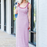 Tank Dress With Low Back in Carnation