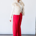 Silky Fur Vest in Almond Cream - Lukka Boutique