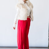 Silky Fur Vest in Almond Cream - Lukka Boutique