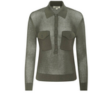 Carine Pointelle Collared Swtr