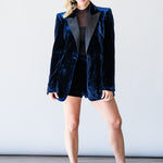 Sheila Structured Tuxedo Blazer in Midnight - Lukka Boutique