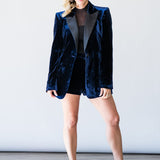 Sheila Structured Tuxedo Blazer in Midnight - Lukka Boutique