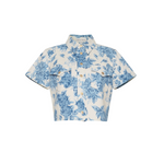 Paro Shirt in Tossed Floral Blue - Lukka Boutique