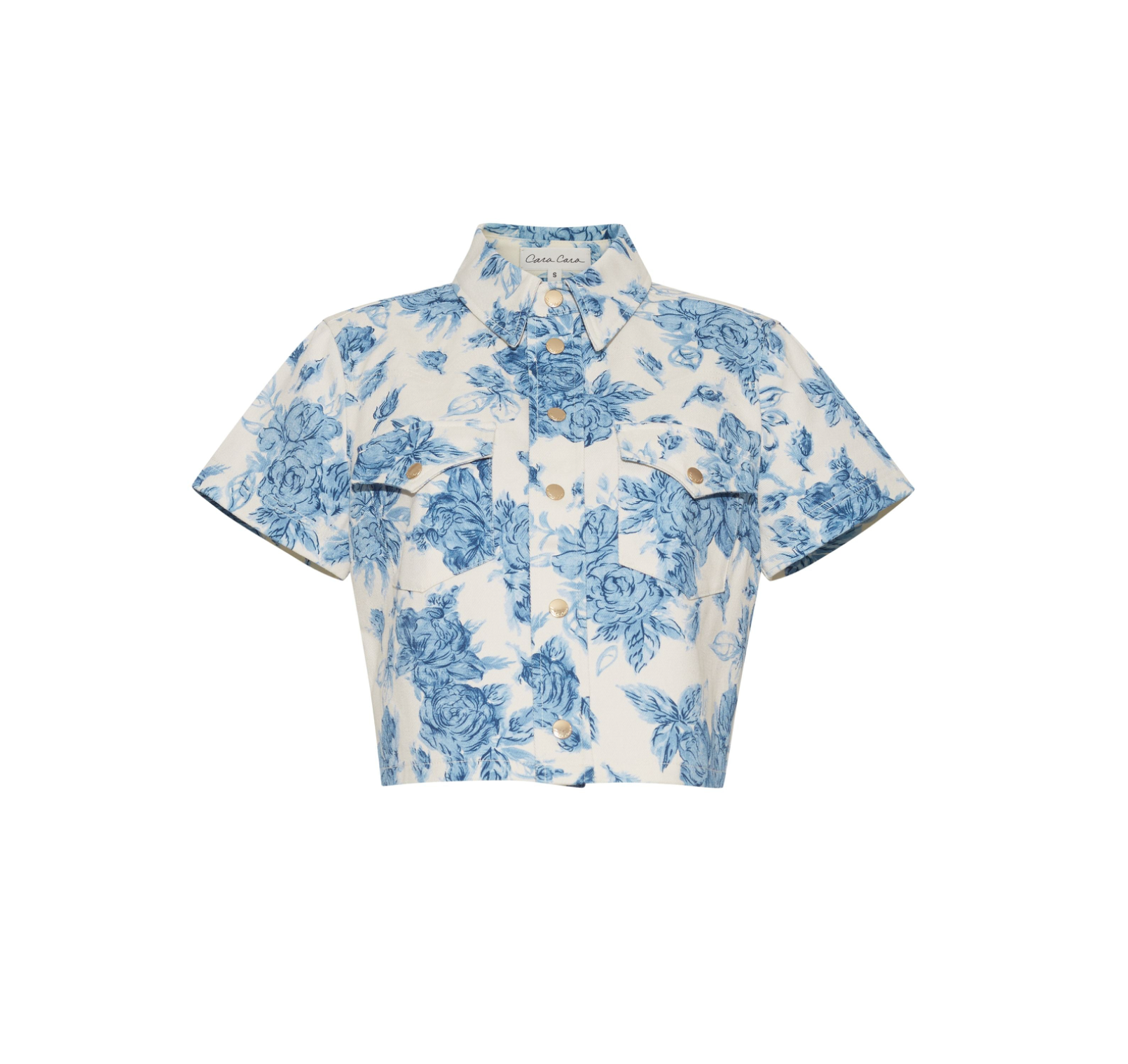Paro Shirt in Tossed Floral Blue - Lukka Boutique