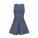 Burns Dress in Edmound Plaid Blue