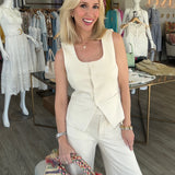 Kate Lumina Vest in Almond Milk - Lukka Boutique