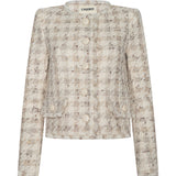 Zell Collarless Jacket in Taupe - Lukka Boutique
