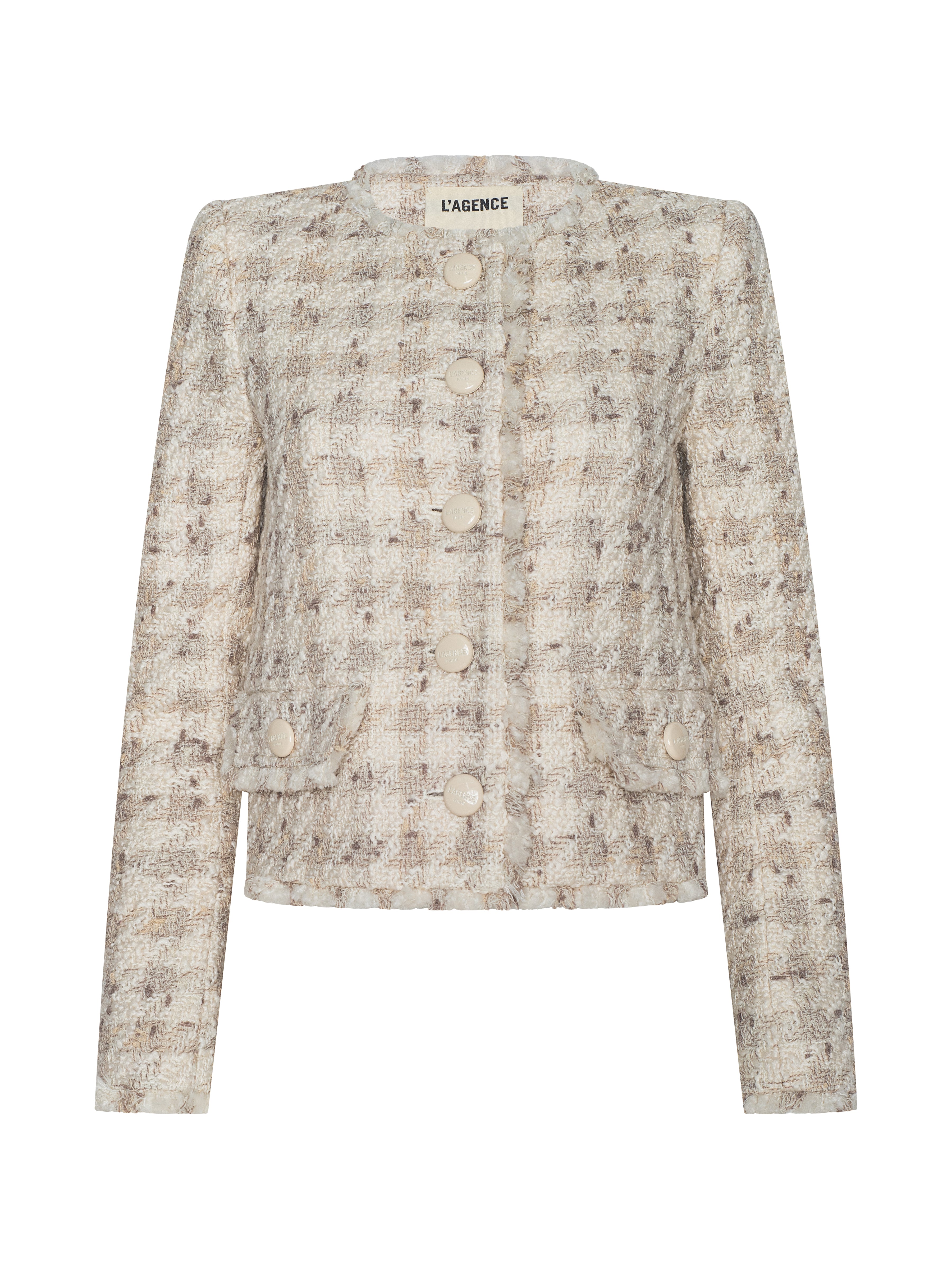 Zell Collarless Jacket in Taupe - Lukka Boutique