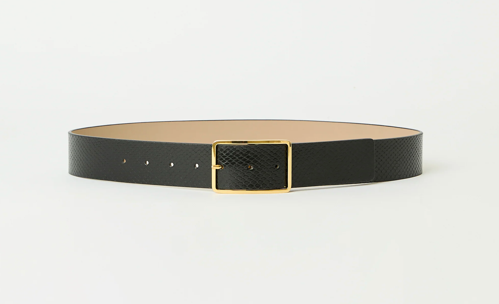 Milla Python Leather Belt in Black Gold - Lukka Boutique