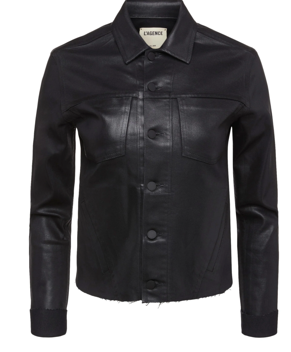 Janelle Slim Jacket in Black Coated - Lukka Boutique