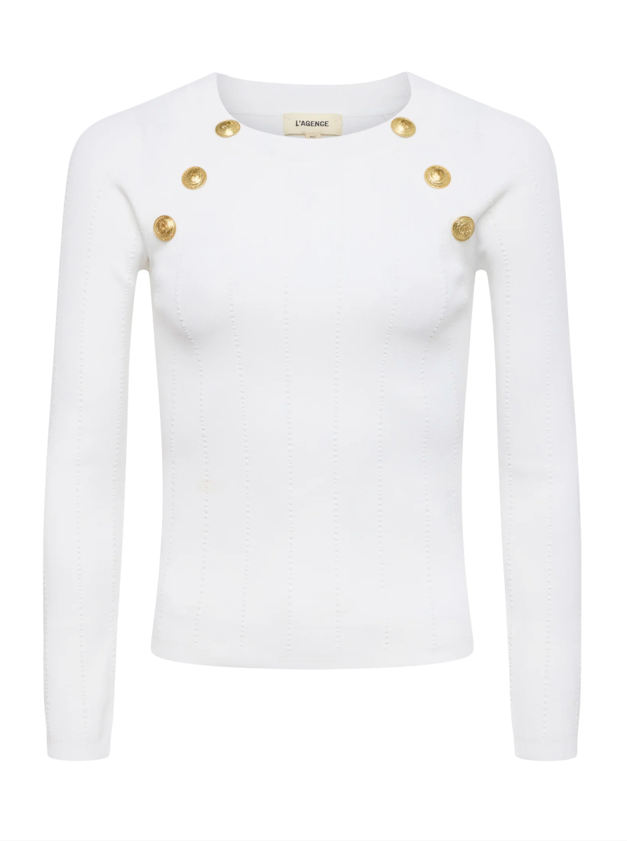 
                  
                    Gretchen Pullover in White
                  
                