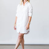 Mary Classic Shirtdress in White Tattered Denim - Lukka Boutique