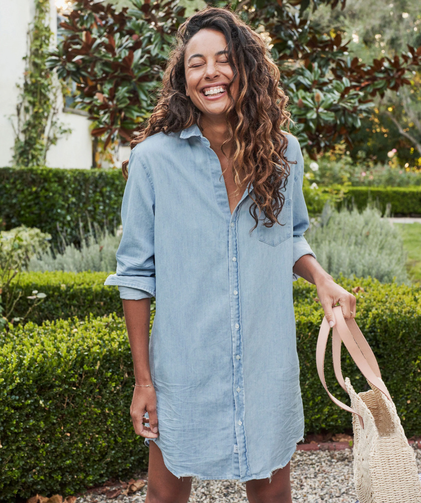 
                  
                    Mary Classic Shirtdress in Classic Blue Tattered
                  
                