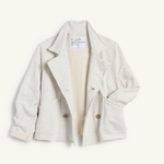 Mini Belfast Crop Peacoat in Heather White Melange - Lukka Boutique