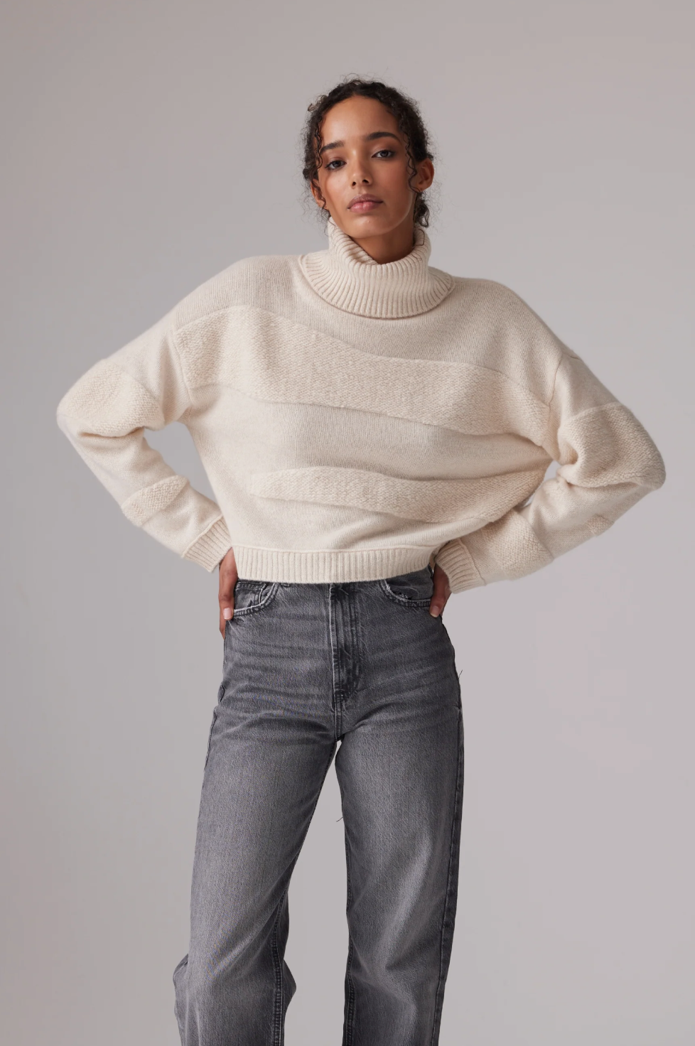 Plushy Stitch Roll Neck in Cotton