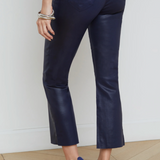 Kendra High Rise Crop Flare in Midnight Coated - Lukka Boutique