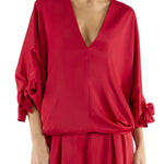 Krista Blouse in Scarlet Red - Lukka Boutique