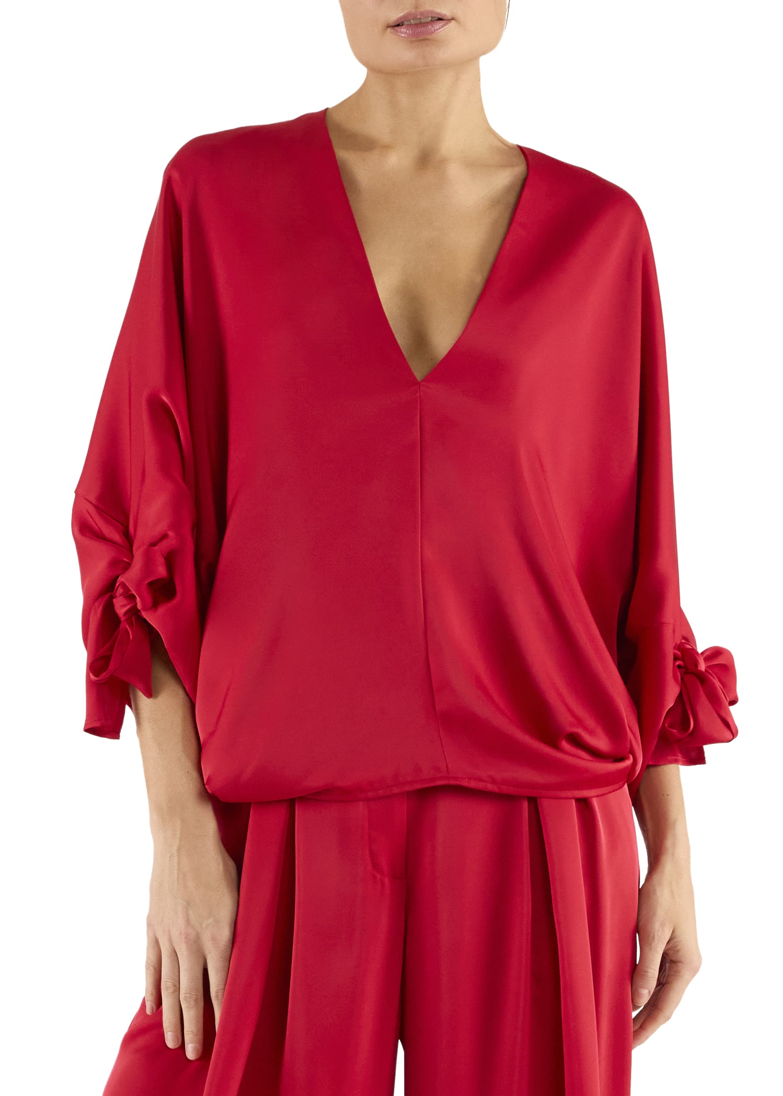 Krista Blouse in Scarlet Red - Lukka Boutique