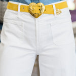 X- CS Yellow Heart Buckle Belt - Lukka Boutique