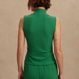 Caley Fitted Rib Tank in Verdant Green - Lukka Boutique