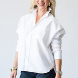 Continuous Button-Up Shirt in White Superluxe