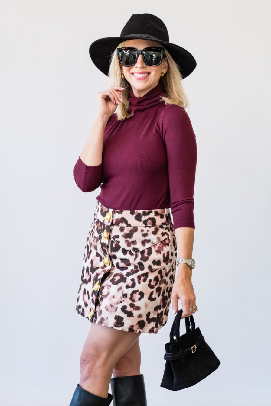 Aja Turtleneck in Dark Port - Lukka Boutique