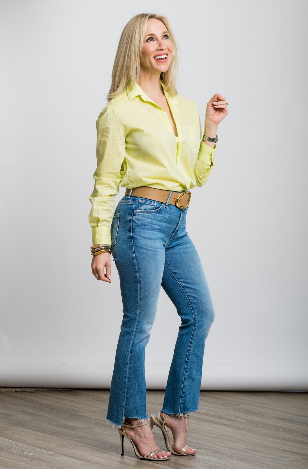 Eileen Relaxed Button-Up Shirt in Chartreuse