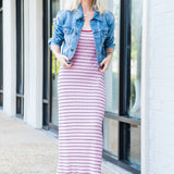Tank Dress With Low Back in Carnation