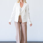 Toby One Button Jacket in Oyster - Lukka Boutique