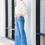 Carly Cardigan in Bone Knit