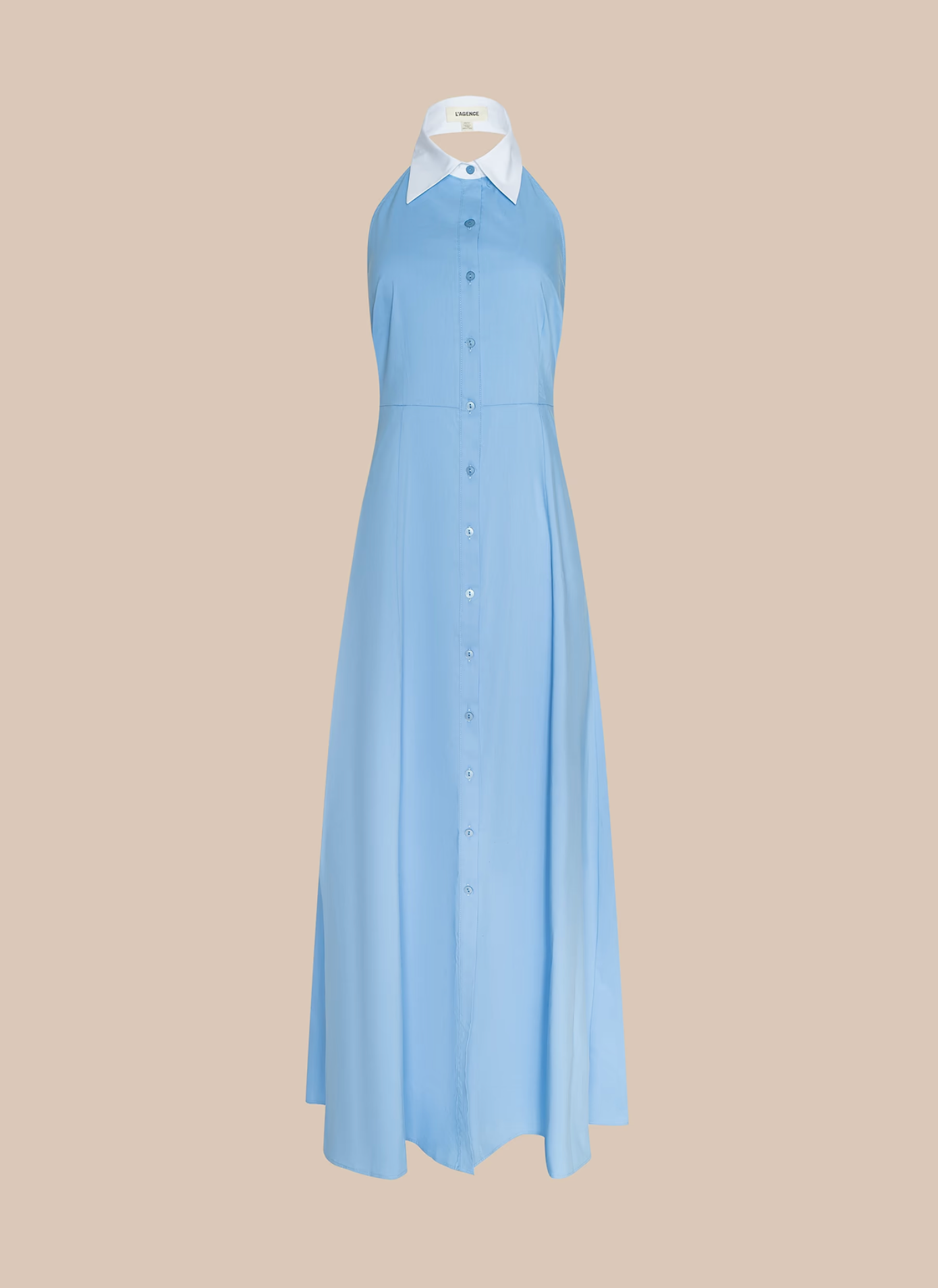 Maurie Halter Maxi Dress in Vitsa Blue/White - Lukka Boutique