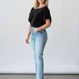 Embroidered T-Shirt in Black