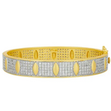Blossoming Pave Wide Hinge Bangle - Lukka Boutique