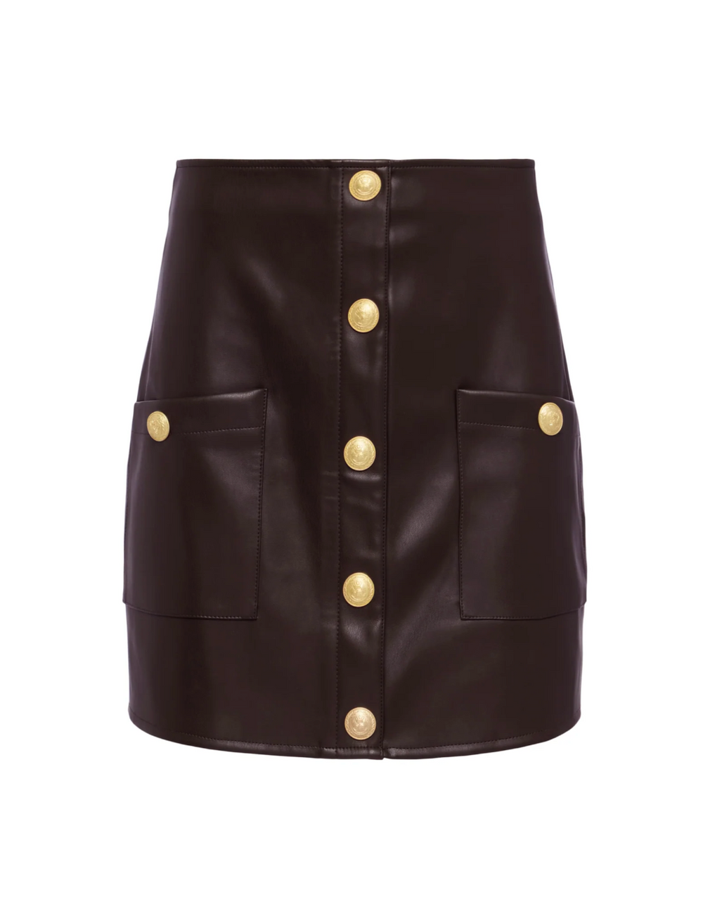 Truman Vegan Leather Mini Skirt in Dark Syrah