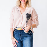 Mirkaz Flowing Hearts Sweater in Pearly