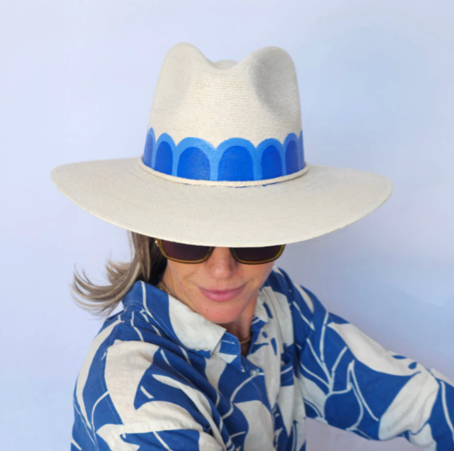Painted Scalloped Hat - Lukka Boutique