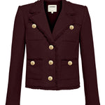 Sylvia Tweed Jacket in Malbec - Lukka Boutique