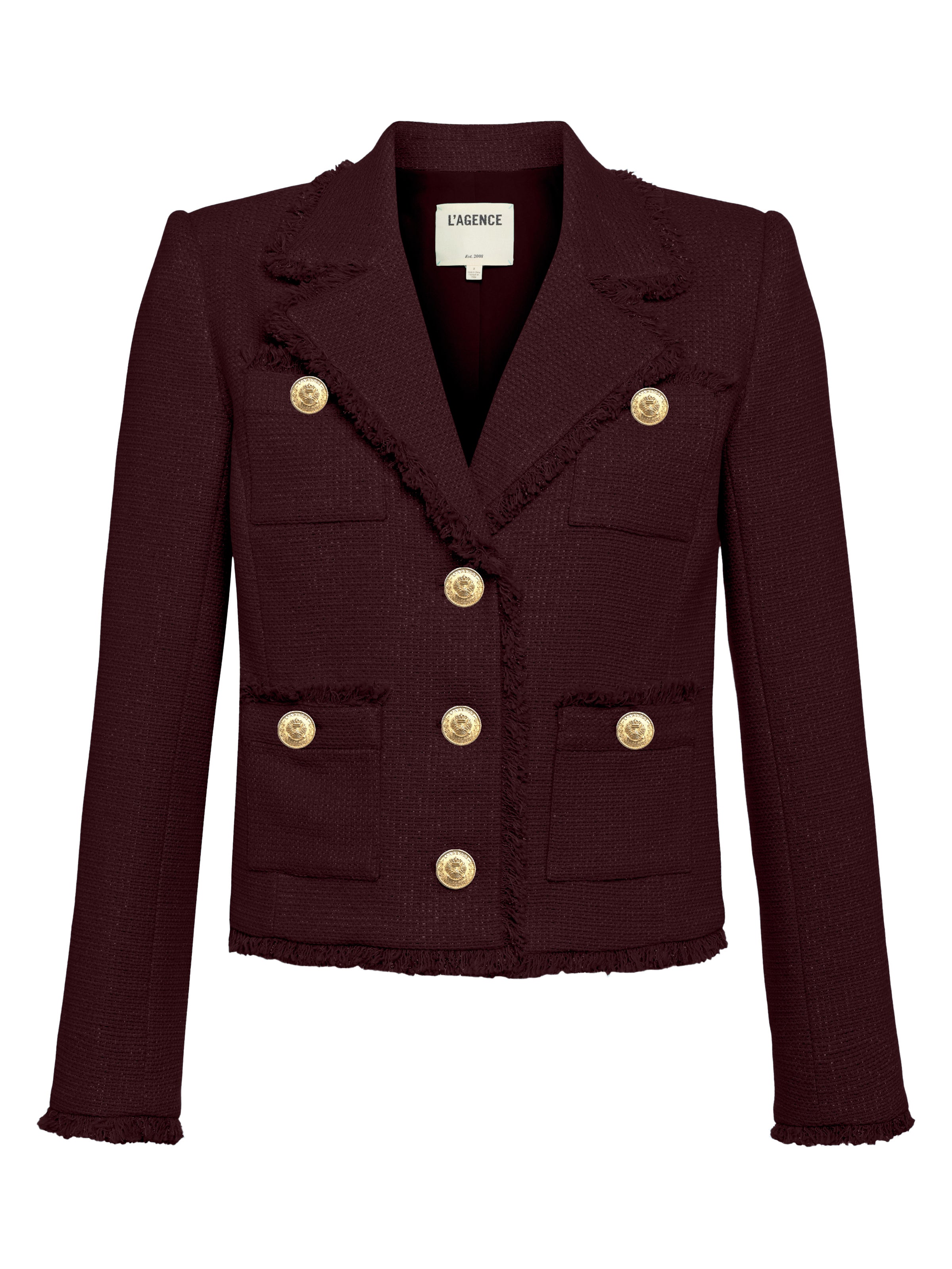Sylvia Tweed Jacket in Malbec - Lukka Boutique